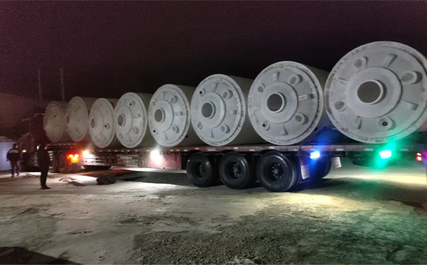 正宁锥底桶交付现场